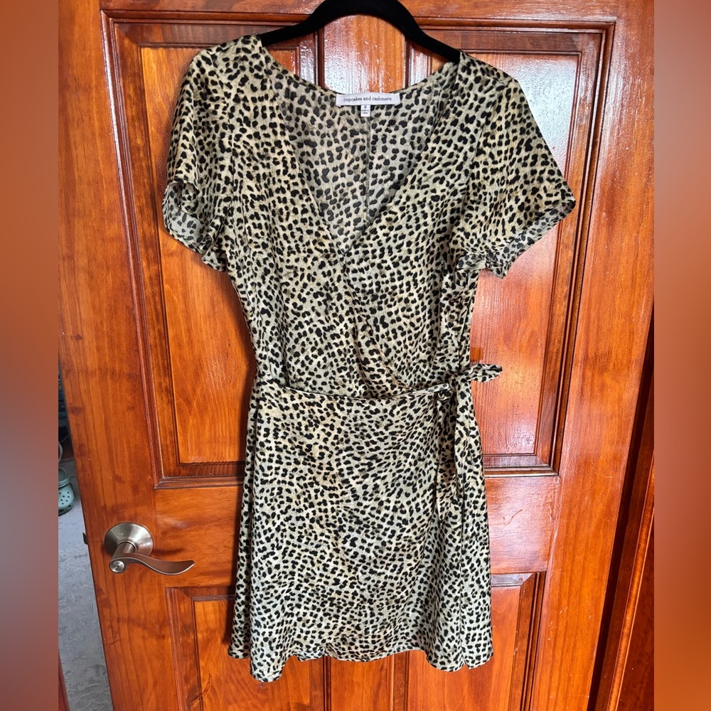 cupcakes and cashmere • leopard print wrap dress